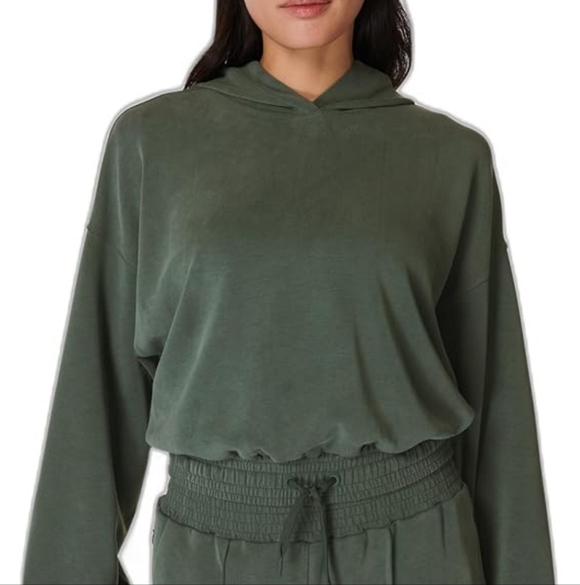 Sweaty Betty Women's Sand Wash Cloudweight Crop Hoodie Sz Small New! - Picture 2 of 6